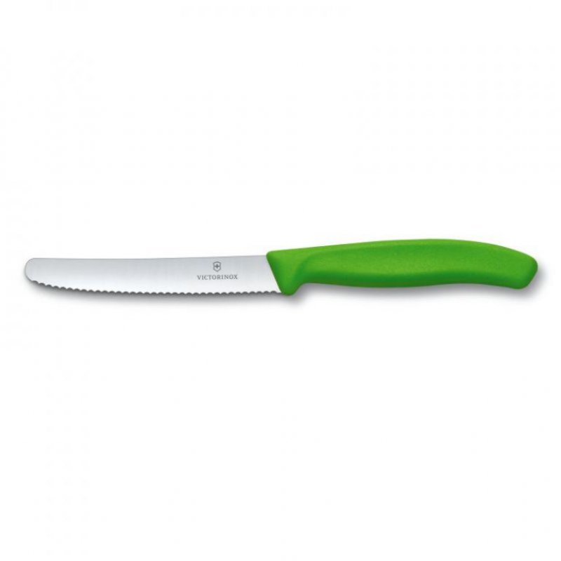 Kuchyňský nůž s vlnkovým ostřím - zelený