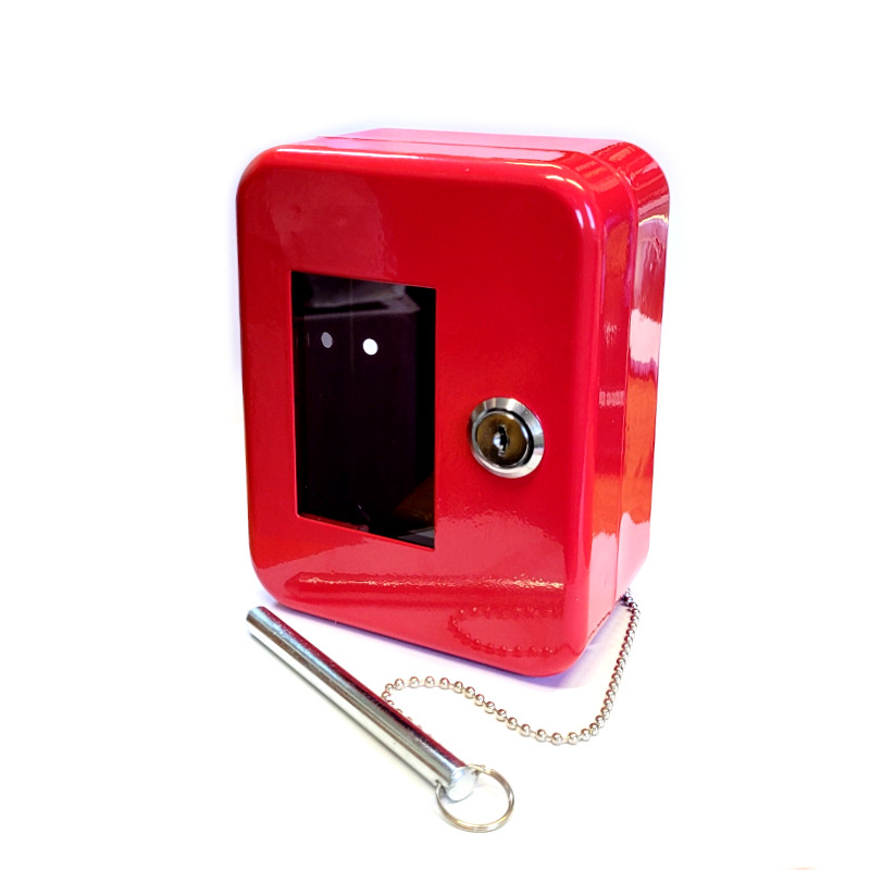 Požární skříňka na klíče s kladívkem - hloubka 80 mm